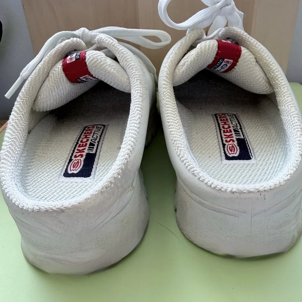 Vintage Skechers White Lace-Up Mules - Picture 7 of 14